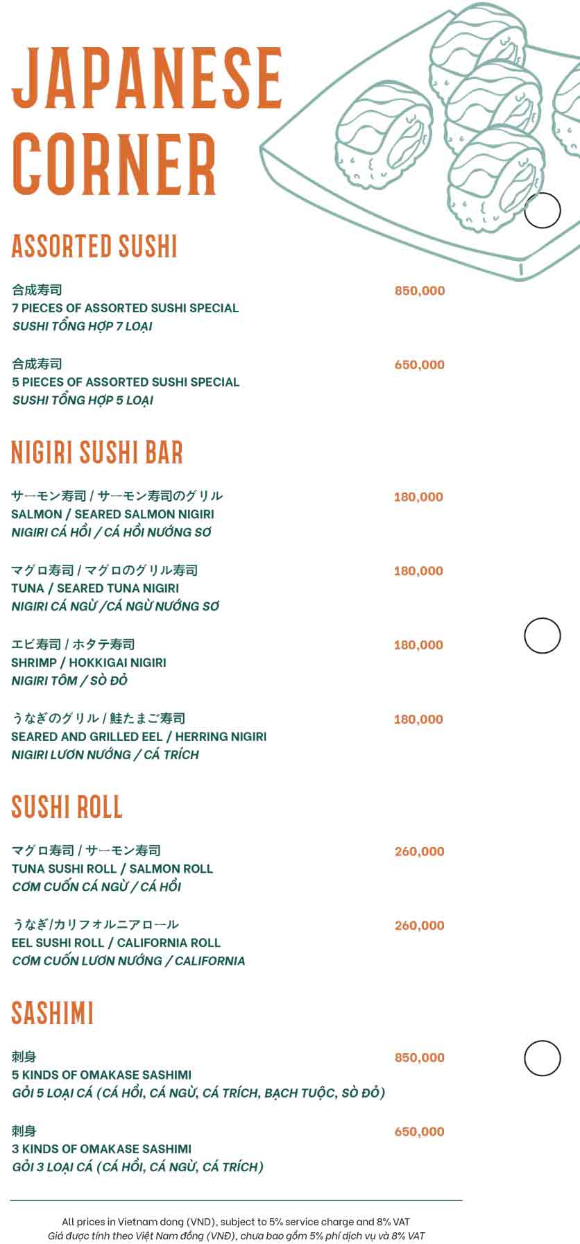 Menu Nhà hàng 1968 - Đường Thành 15 
