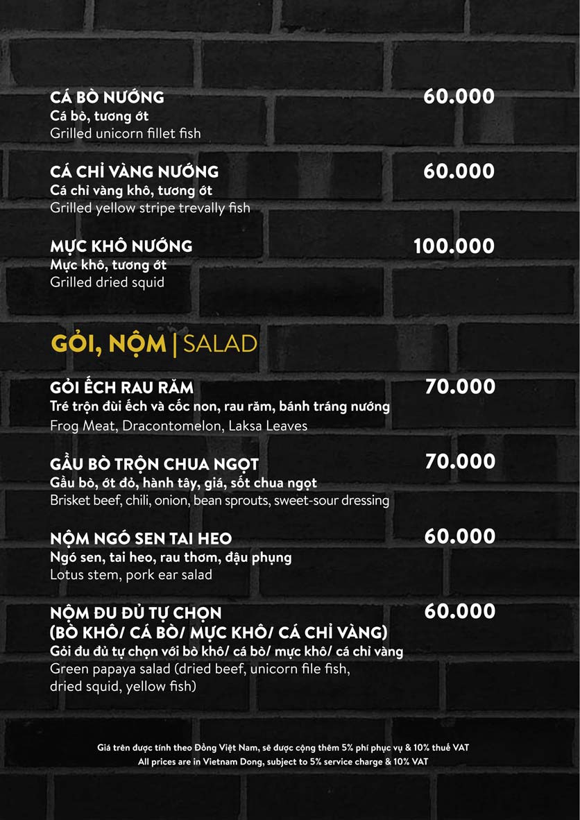 Menu Nhậu Zô - Cocobay Đà Nẵng 2