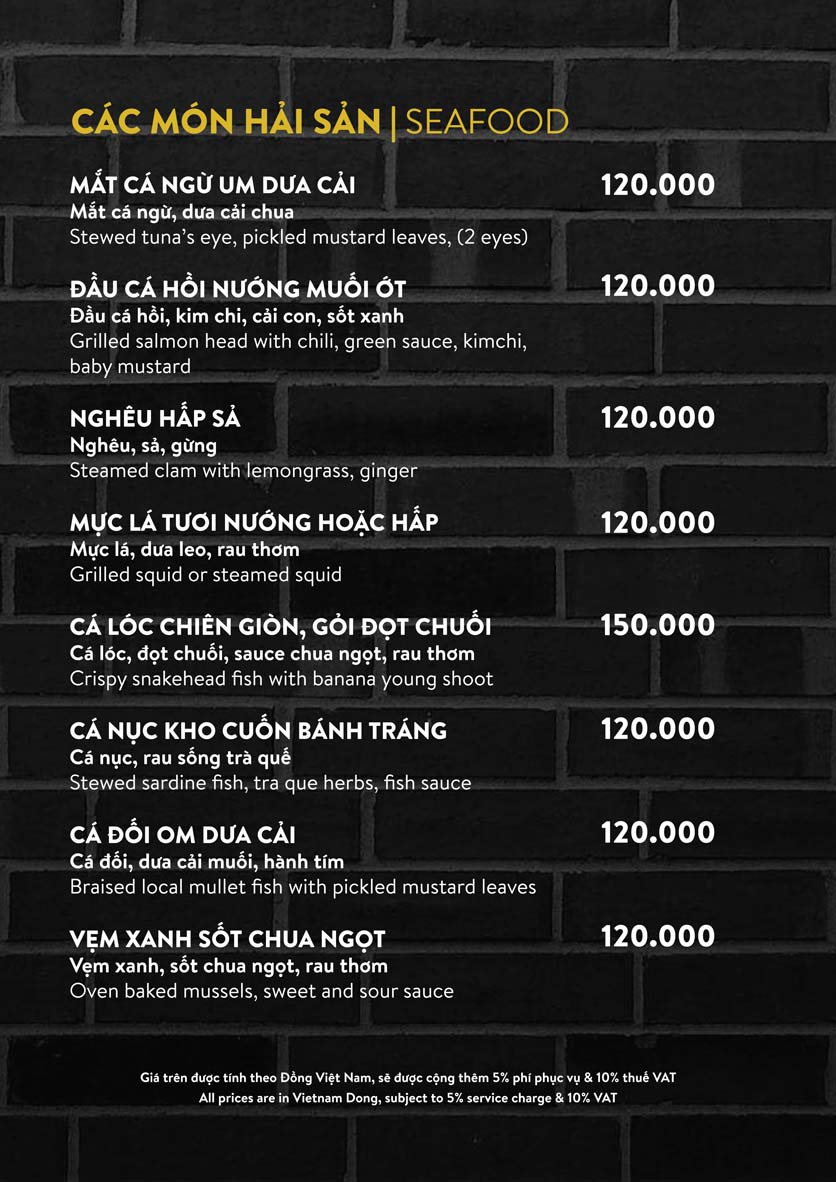Menu Nhậu Zô - Cocobay Đà Nẵng 4