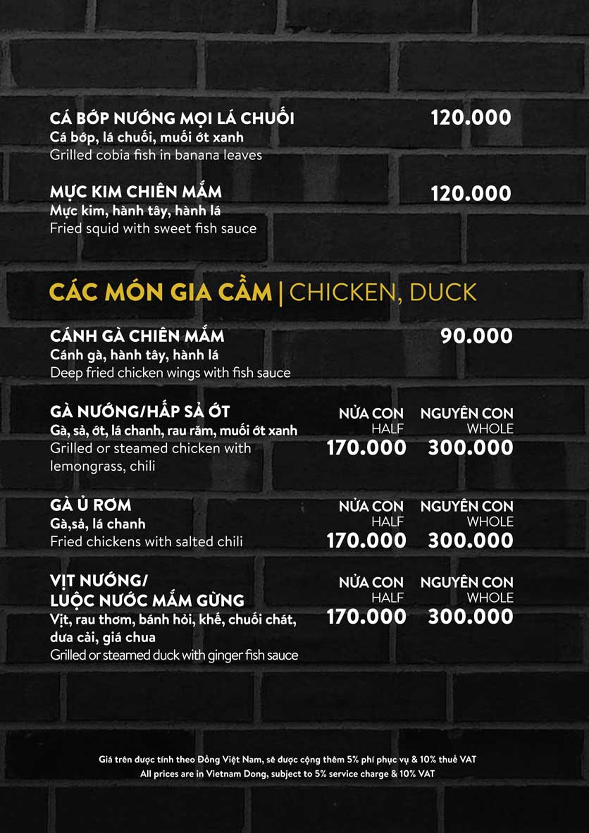 Menu Nhậu Zô - Cocobay Đà Nẵng 5