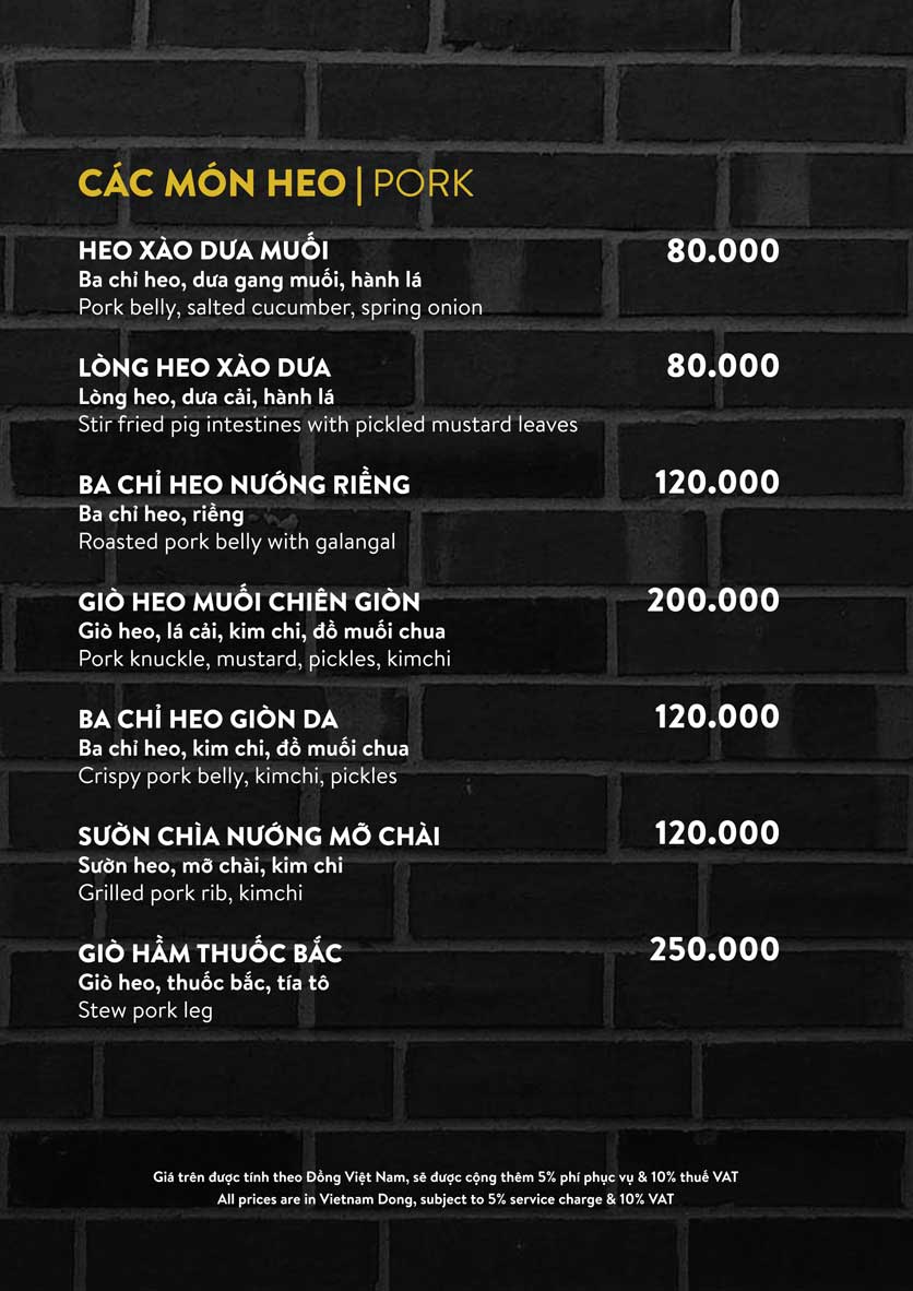 Menu Nhậu Zô - Cocobay Đà Nẵng 6