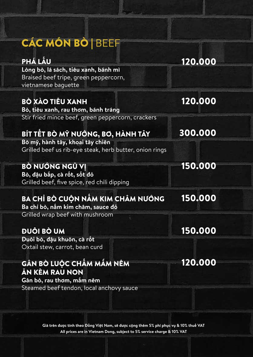 Menu Nhậu Zô - Cocobay Đà Nẵng 7