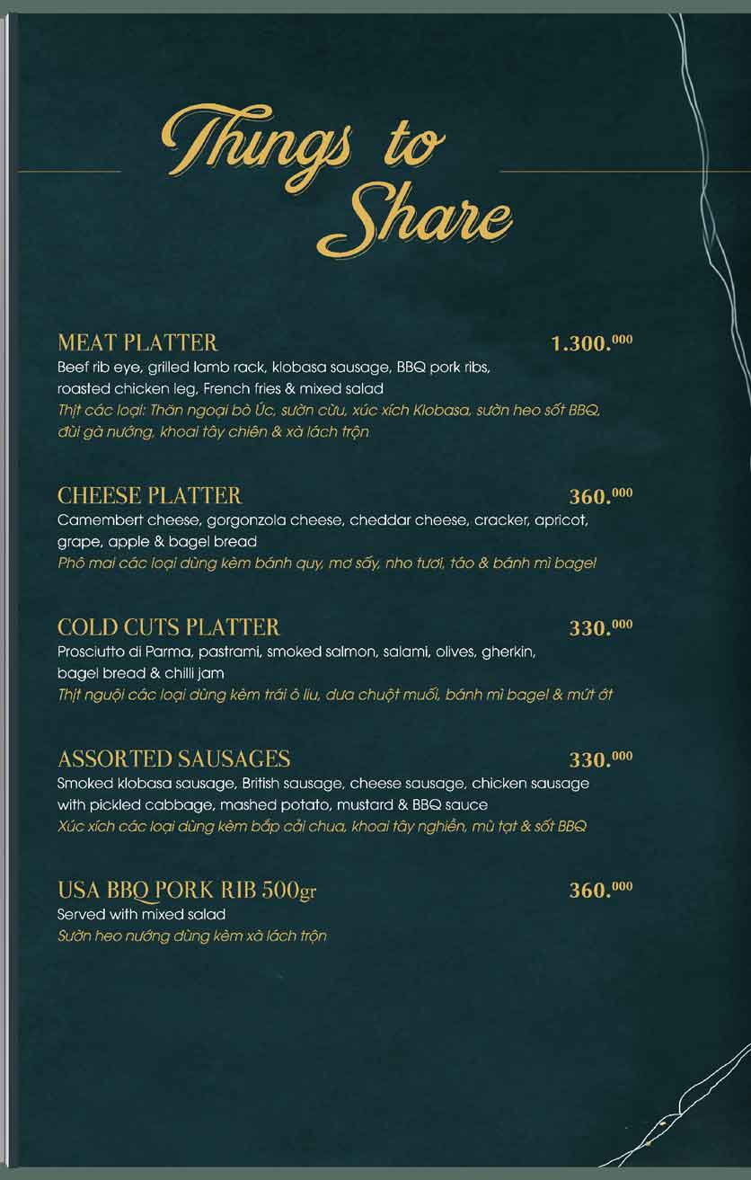 Menu Boomerang Bistro & Café - Mạc Thị Bưởi 22 