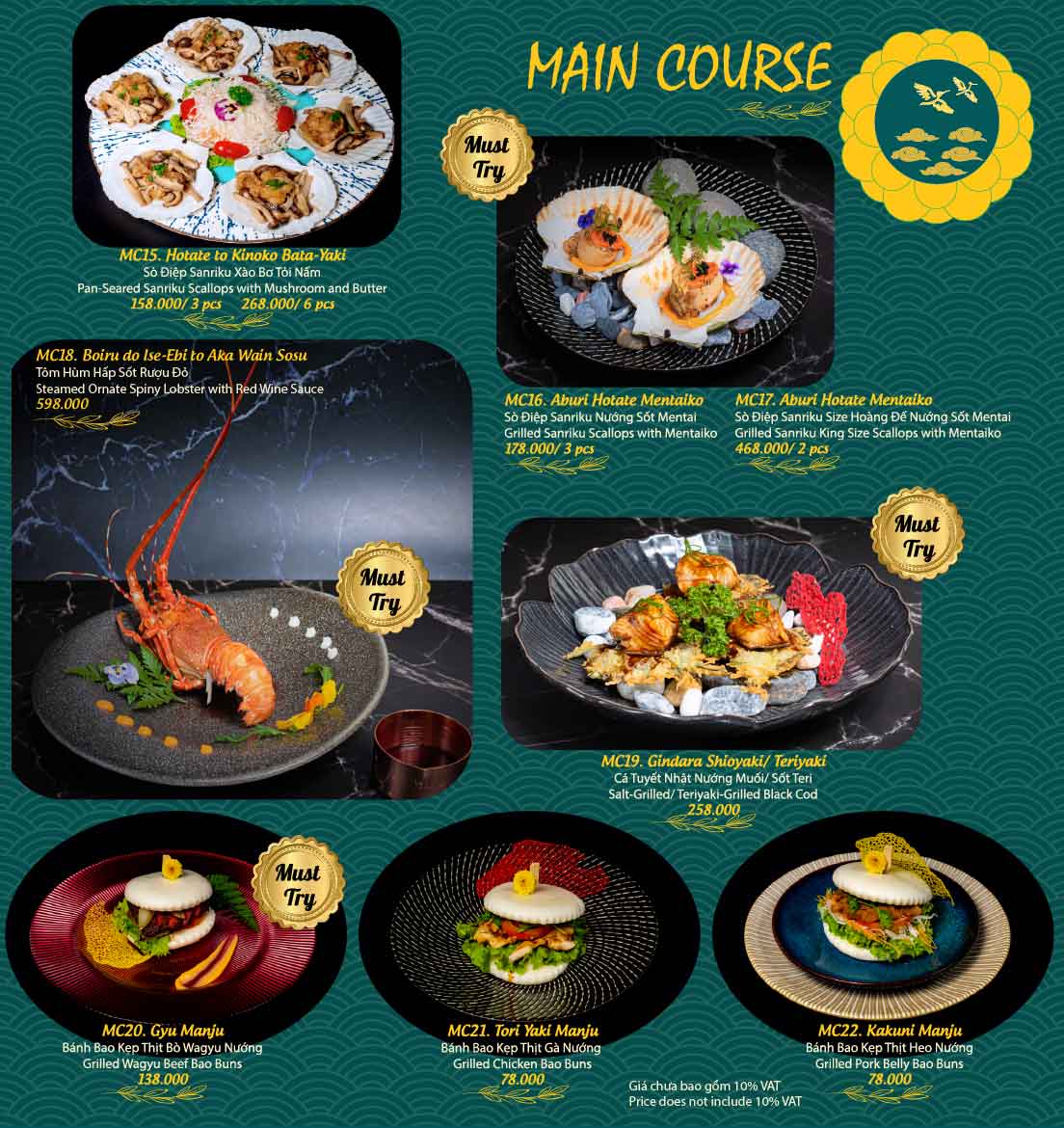 Menu MIYEN - Japanese Fusion Cuisine - Pasteur 11 