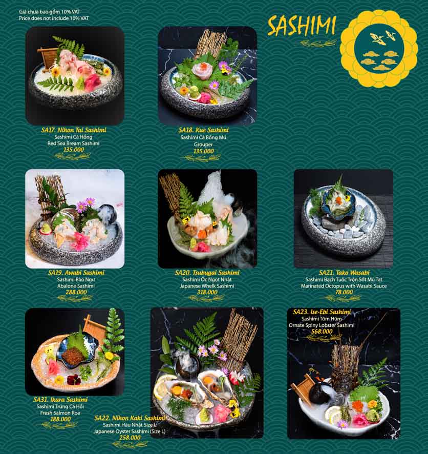 Menu MIYEN - Japanese Fusion Cuisine - Pasteur 20 