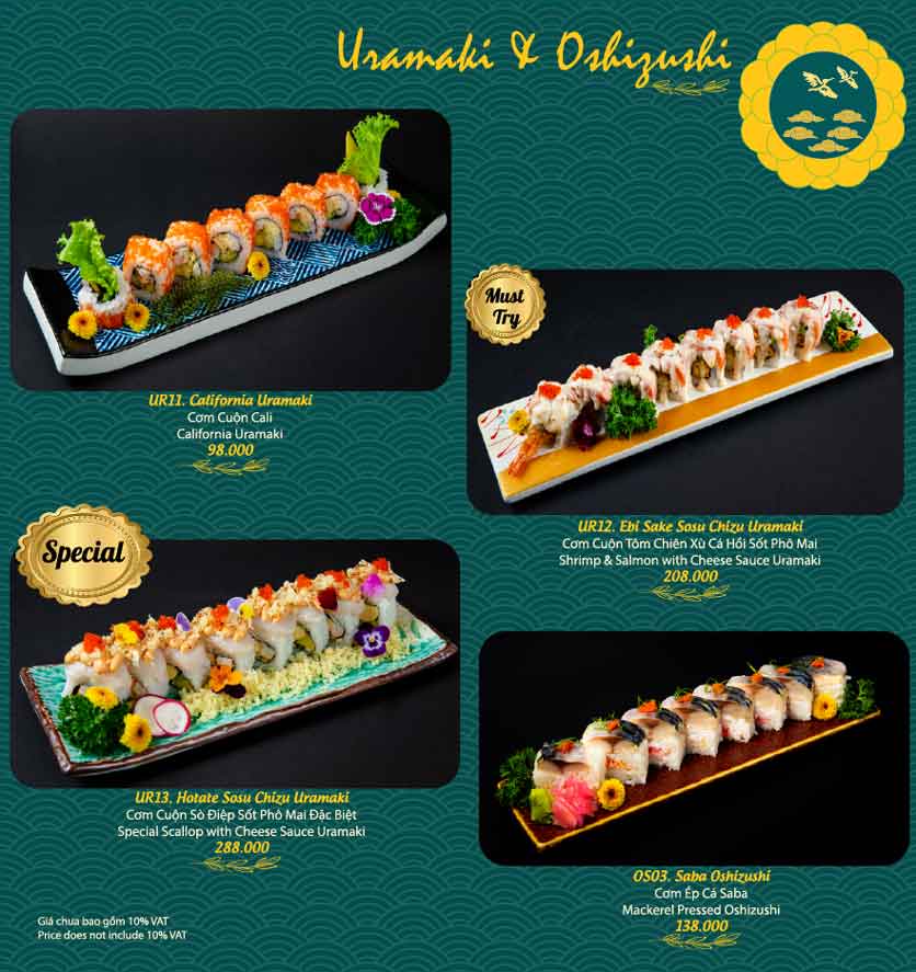 Menu MIYEN - Japanese Fusion Cuisine - Pasteur 32 