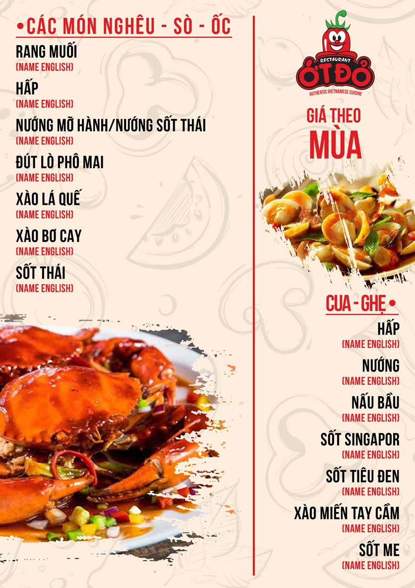 Menu Ớt Đỏ - Đồng Khởi 6