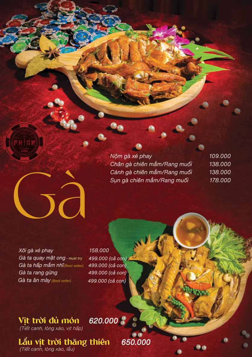 Menu Phỉnh Garden - Nguyễn Thị Thập 1 