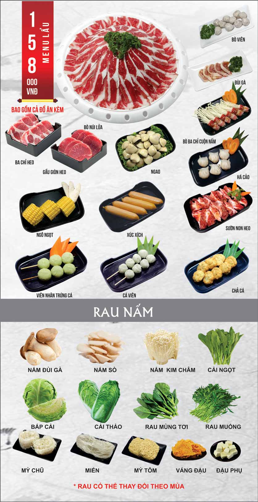 Menu Quán Toọng – Lĩnh Nam 8 
