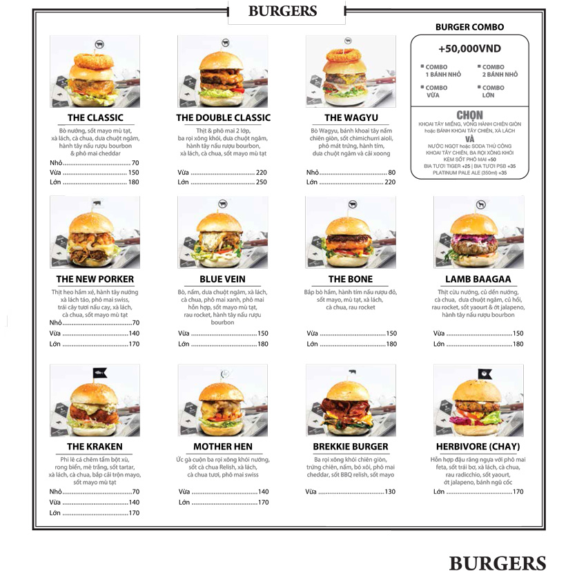 Menu Relish & Sons – Xuân Thủy 5