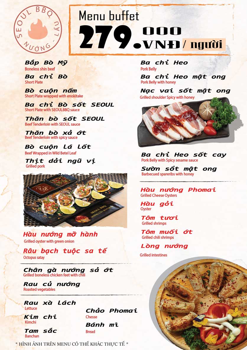 Menu Seoul BBQ - Nguyễn Trường Tộ 1 
