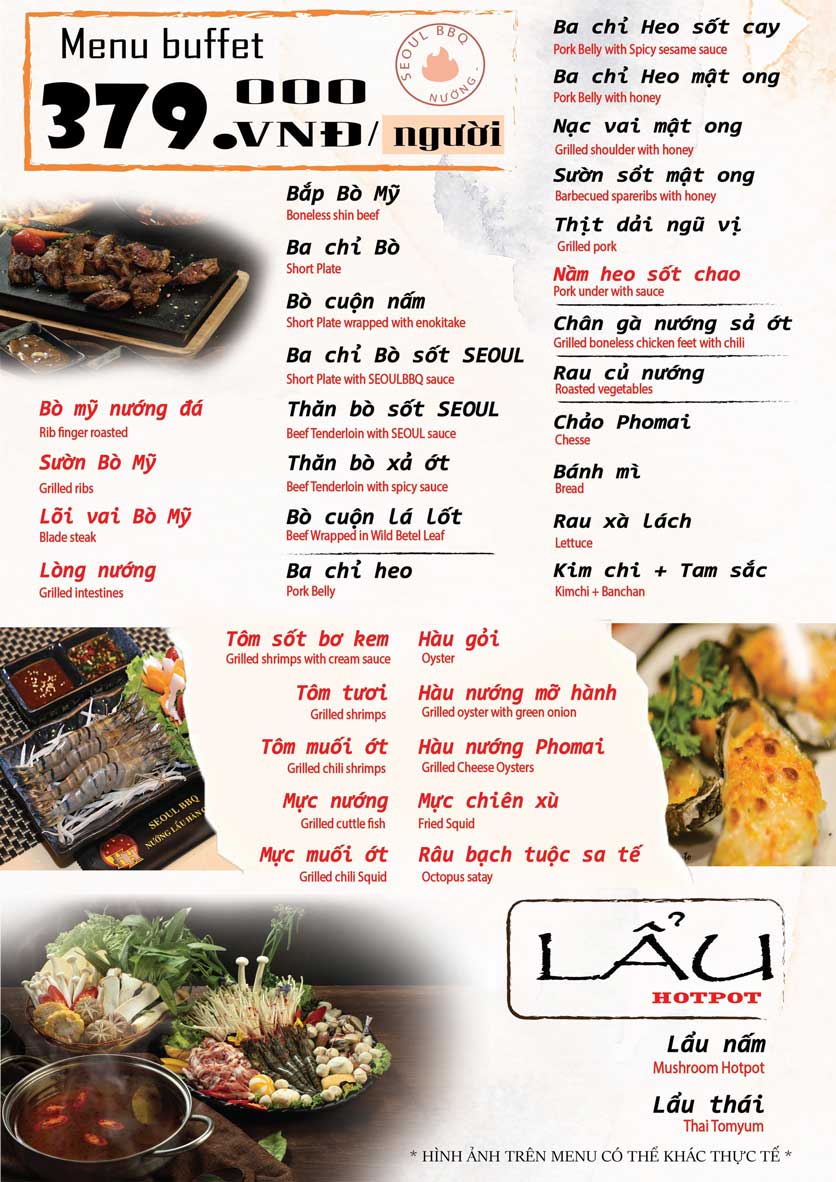 Menu Seoul BBQ - Nguyễn Trường Tộ 3 