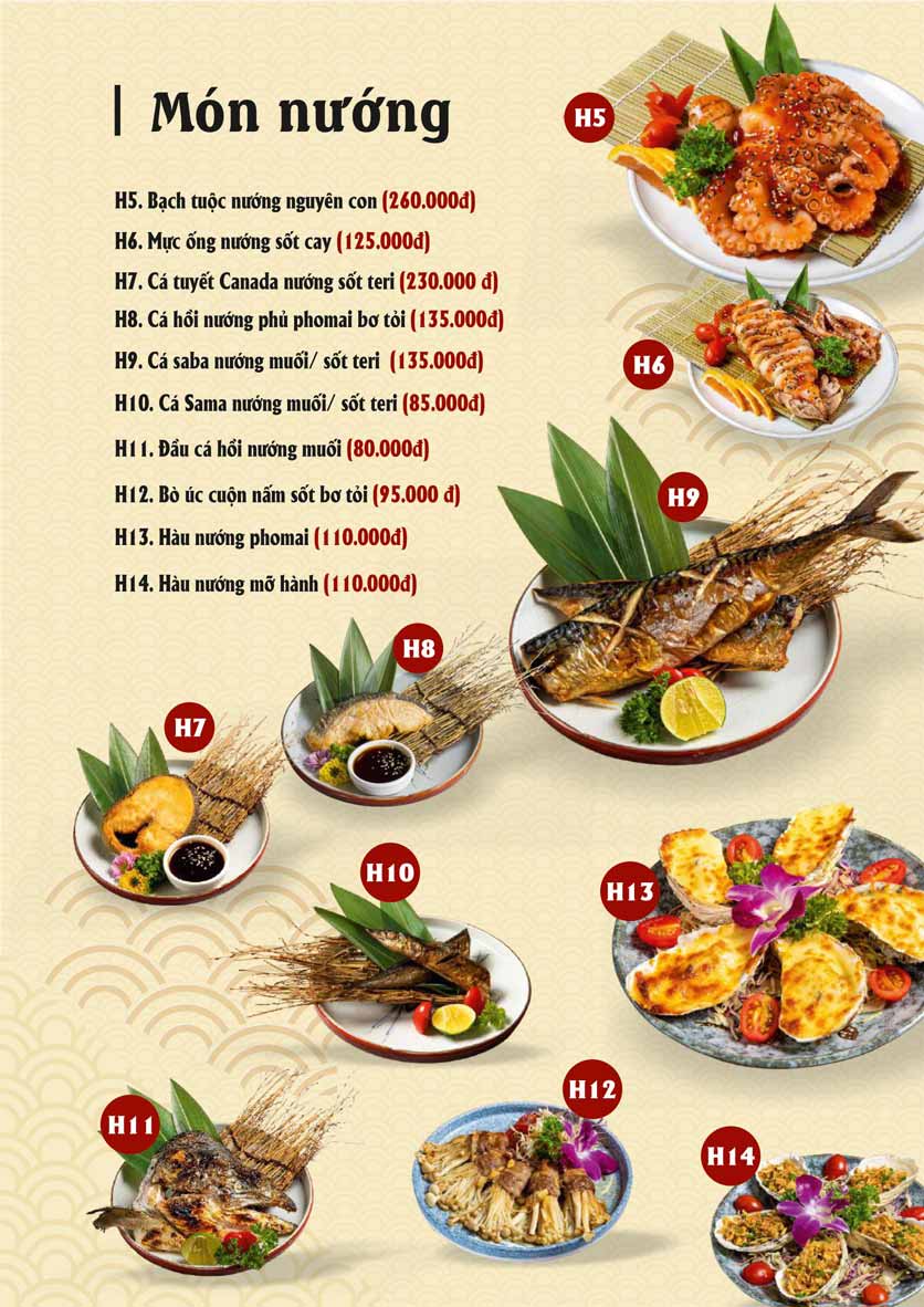 Menu Sio Sushi - Lê Đại Hành 11 
