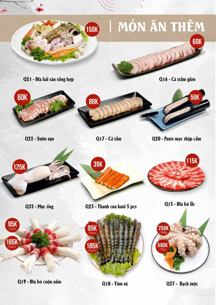 Menu Sio Sushi - Lê Đại Hành 16 
