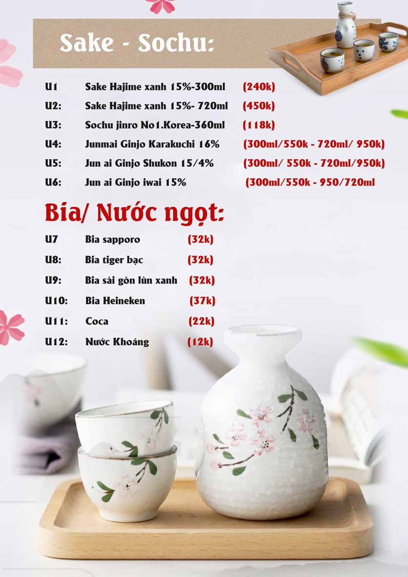 Menu Sio Sushi - Lê Đại Hành 26 