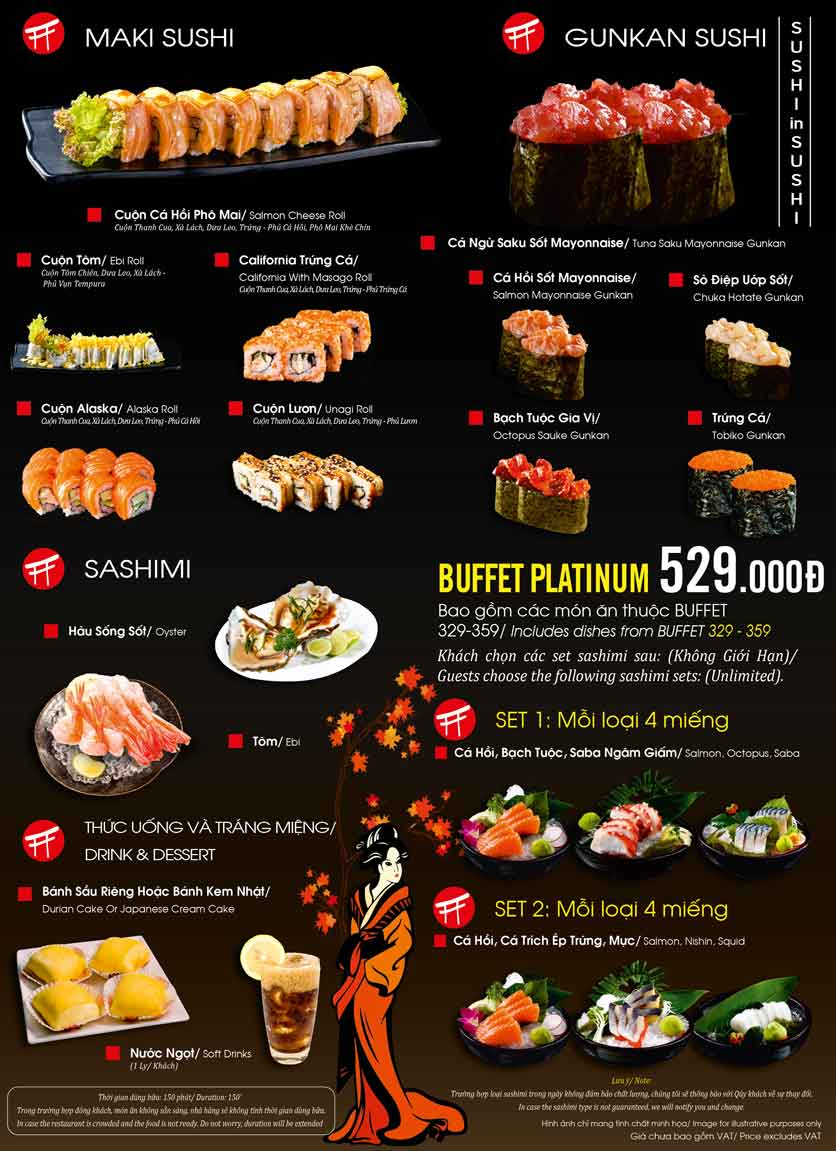 Menu Sushi in Sushi - Nowzone 6 