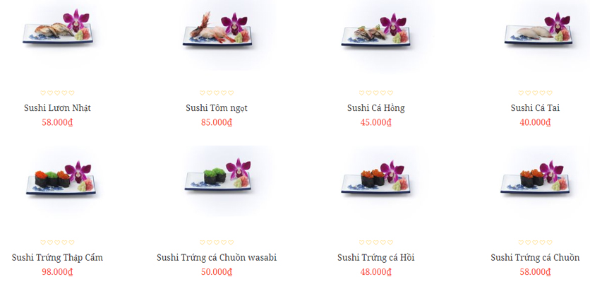 Menu Sushi Tony - Nguyễn Công Trứ 3