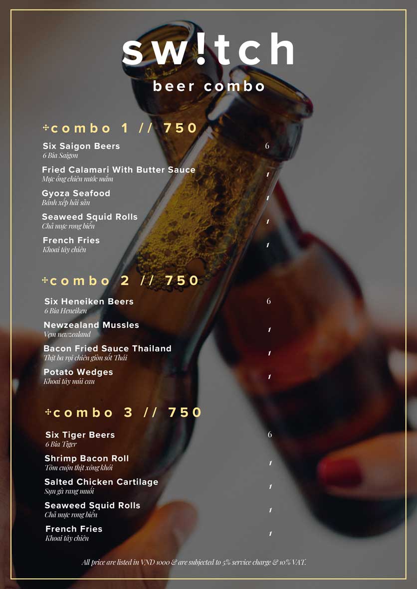 Menu Switch - Wine & Cocktail Bar - Ngô Đức Kế  2 