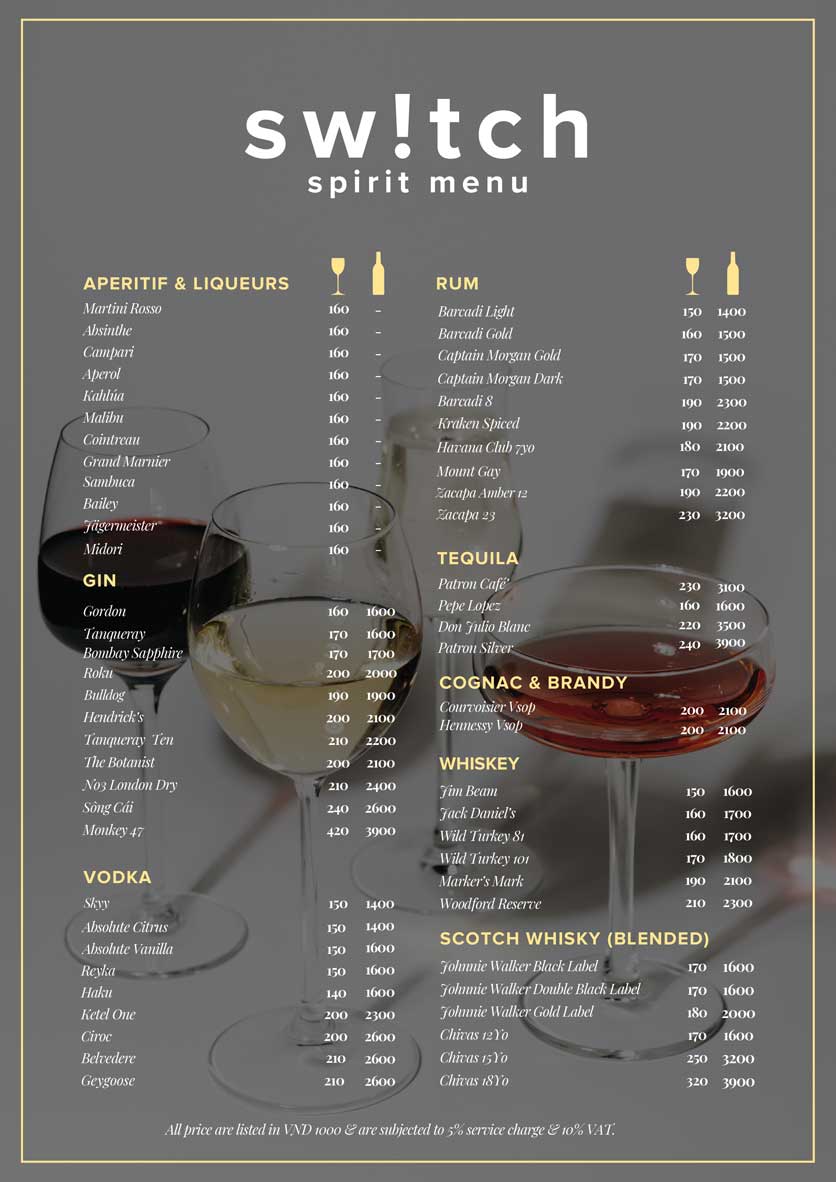 Menu Switch - Wine & Cocktail Bar - Ngô Đức Kế  9 