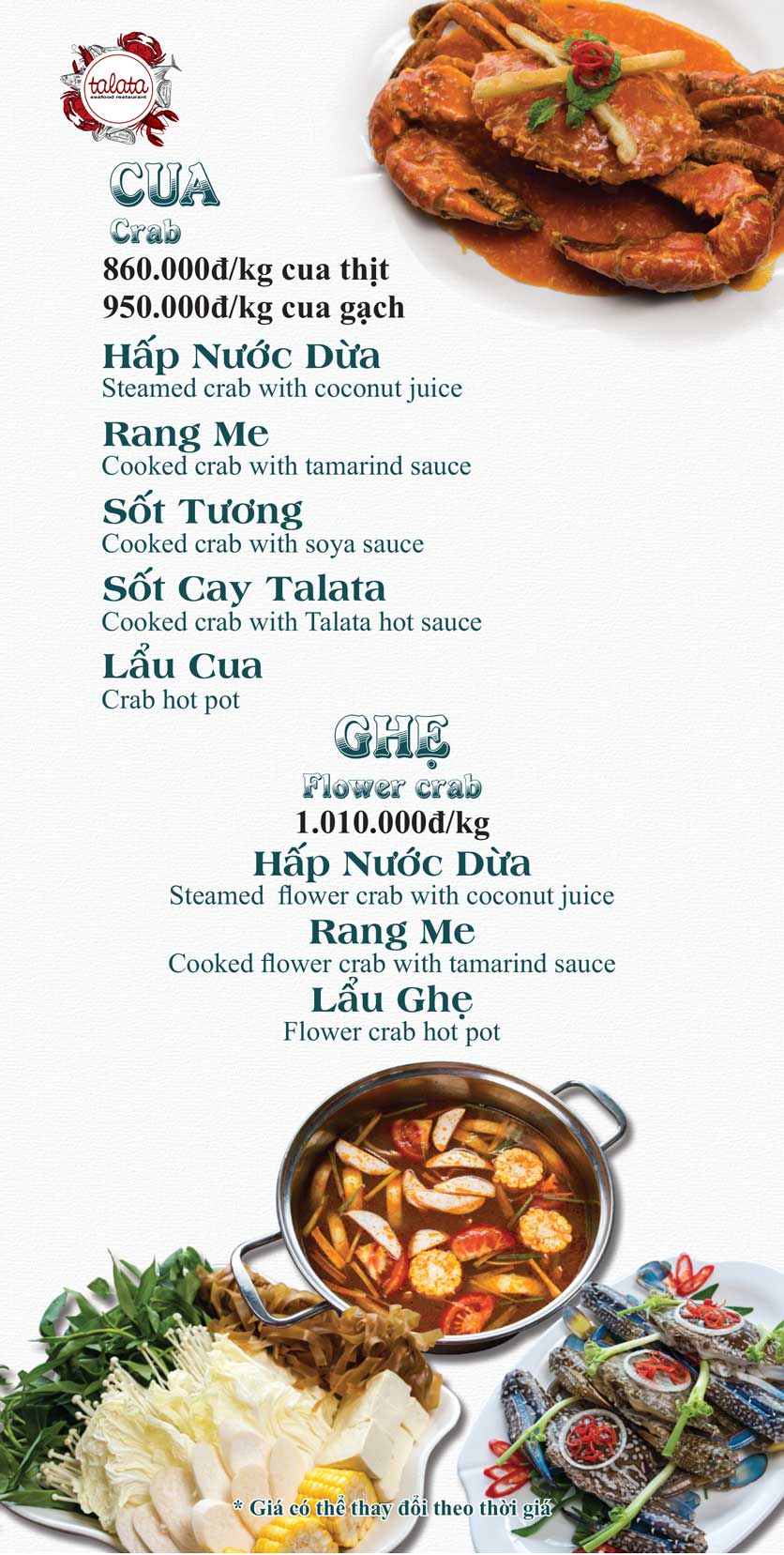 Menu Hải Sản Talata - Huỳnh Thúc Kháng 10 