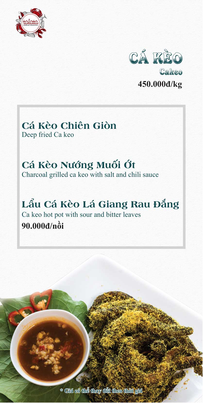Menu Hải Sản Talata - Huỳnh Thúc Kháng 17 