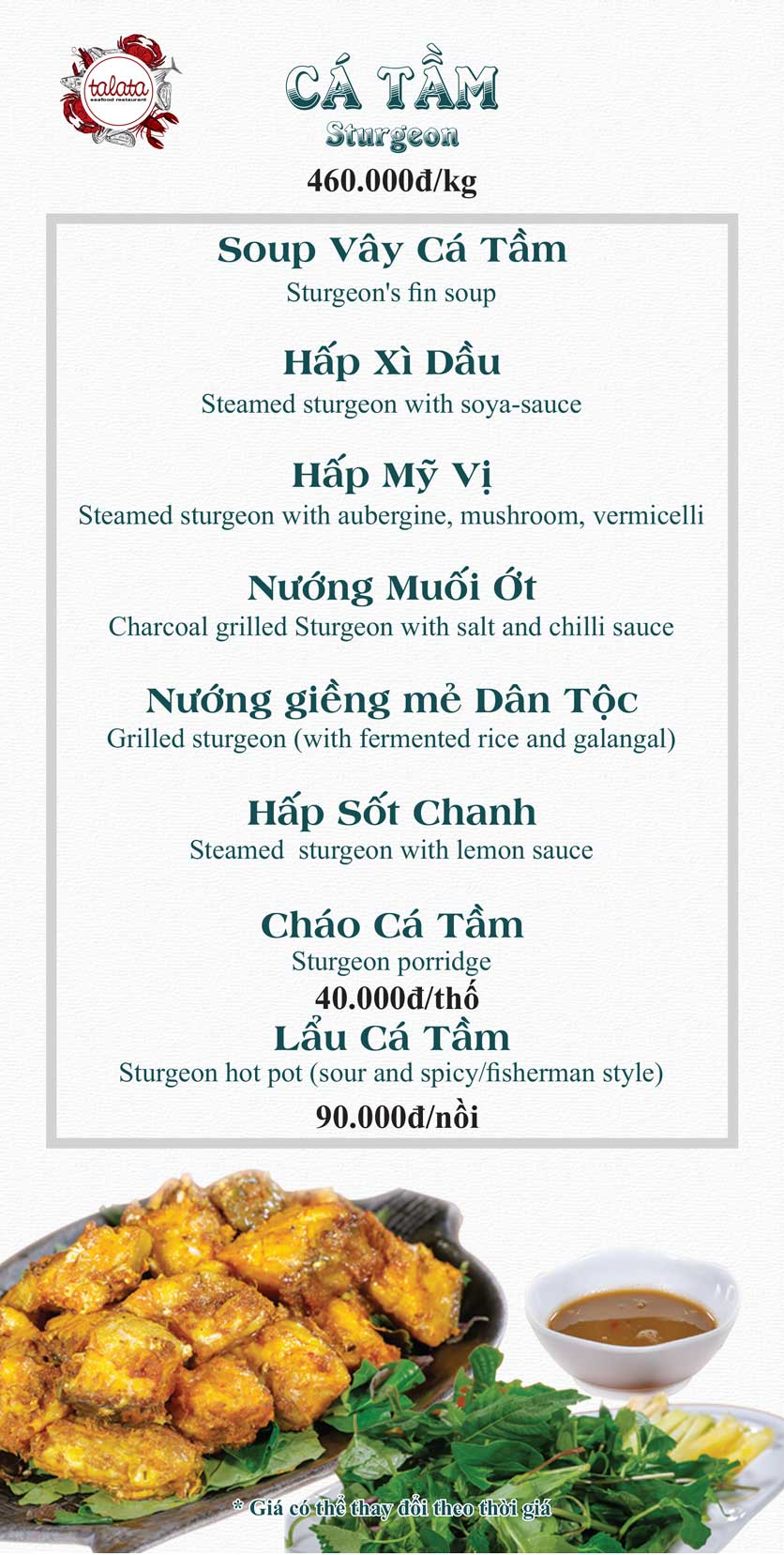 Menu Hải Sản Talata - Huỳnh Thúc Kháng 20 