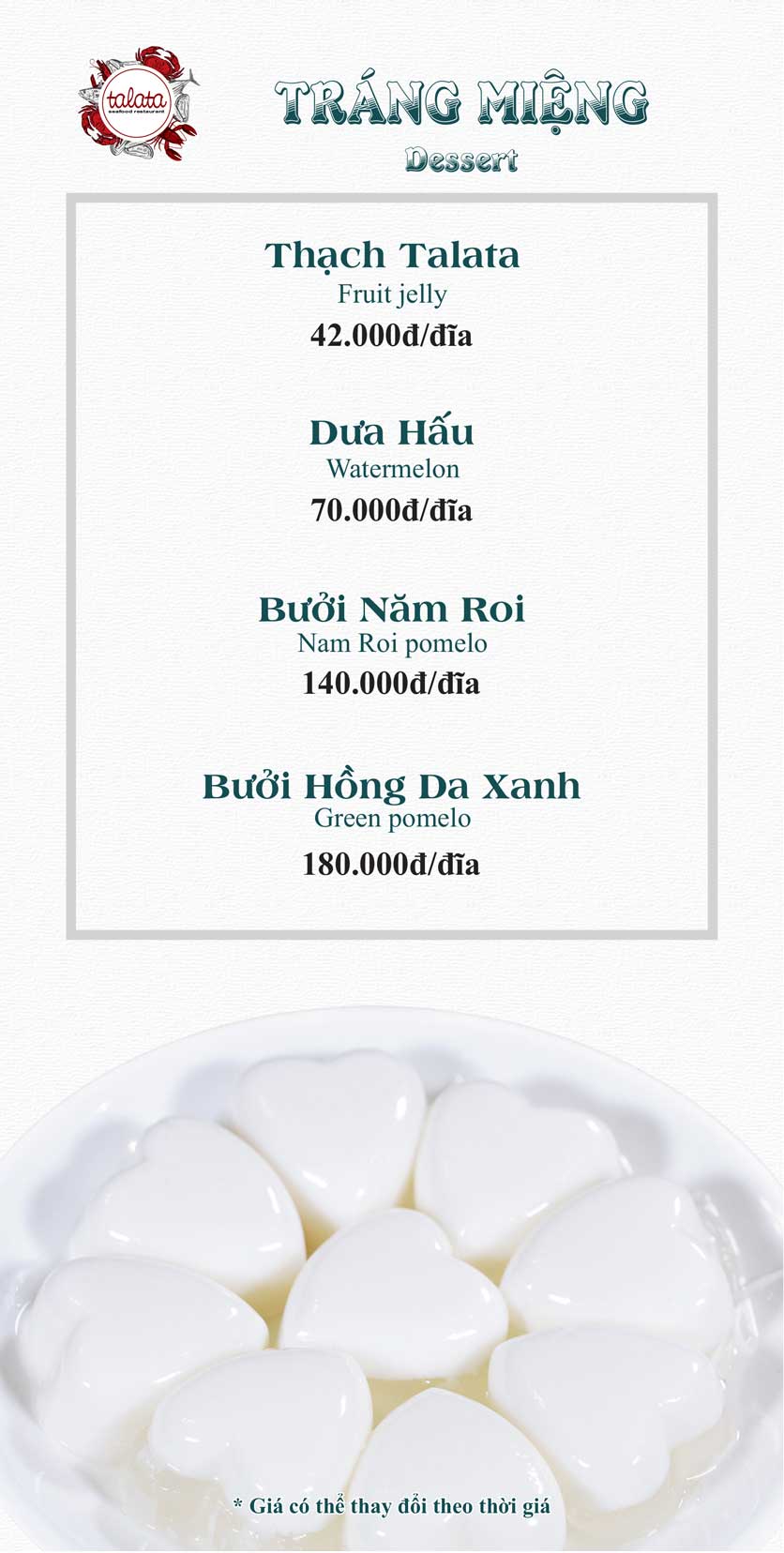 Menu Hải Sản Talata - Huỳnh Thúc Kháng 27 