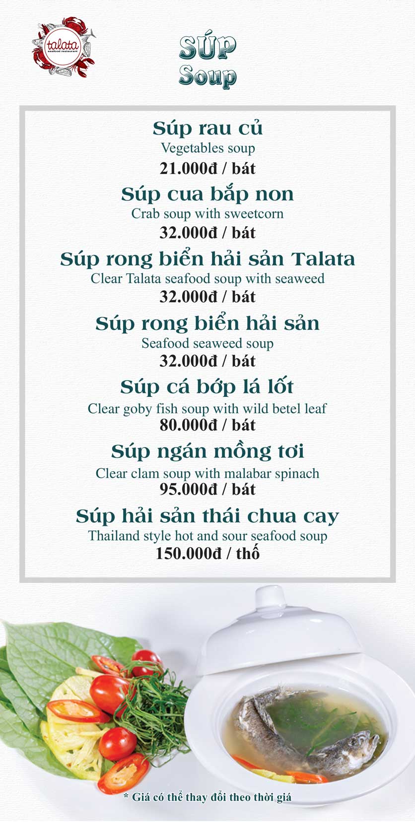 Menu Hải Sản Talata - Huỳnh Thúc Kháng 3 