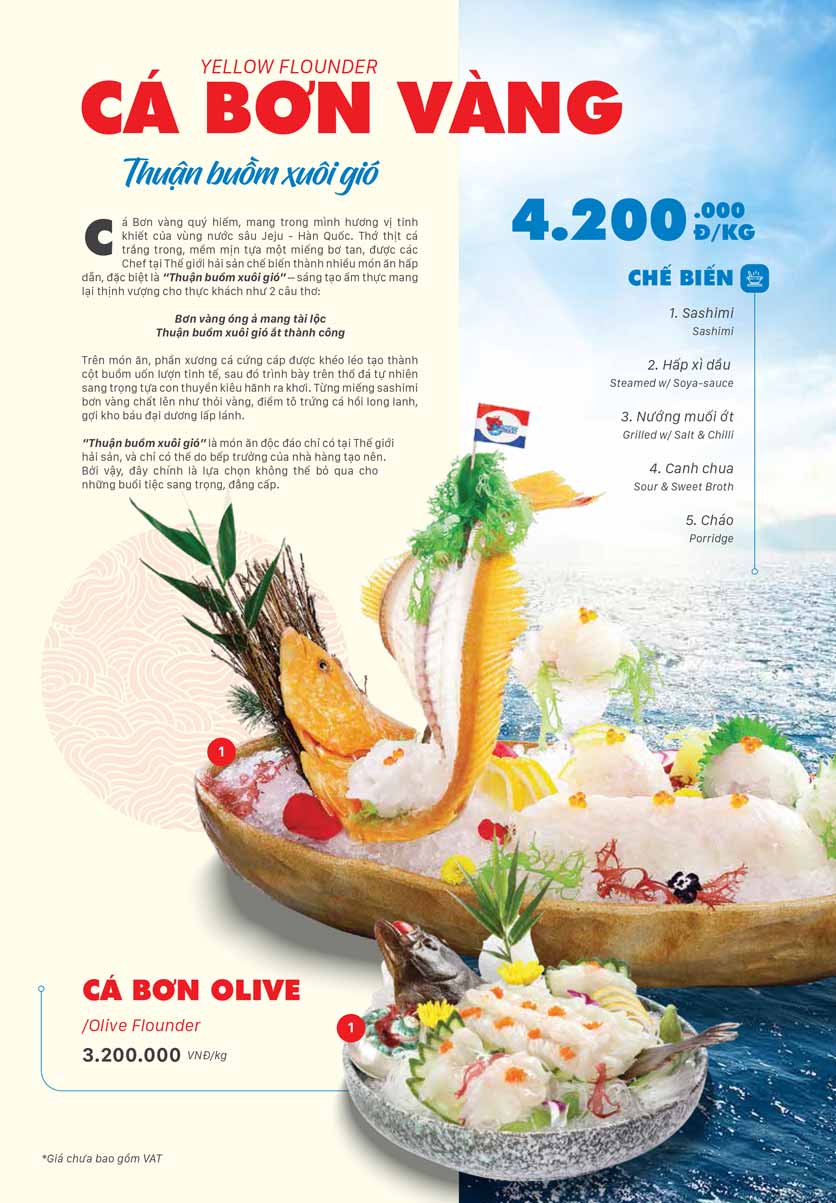 Menu Thế Giới Hải Sản - Điện Biên Phủ 15 
