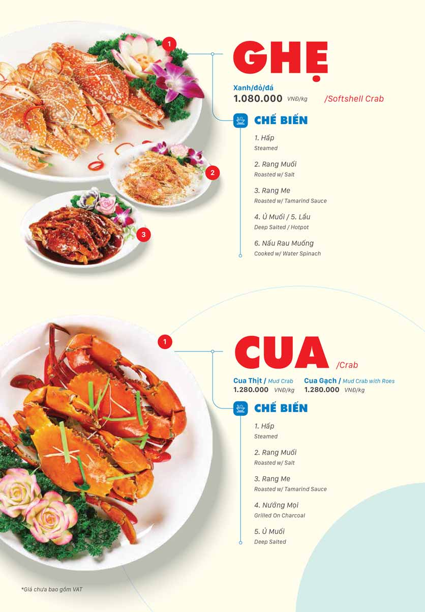 Menu Thế Giới Hải Sản - Điện Biên Phủ 6 