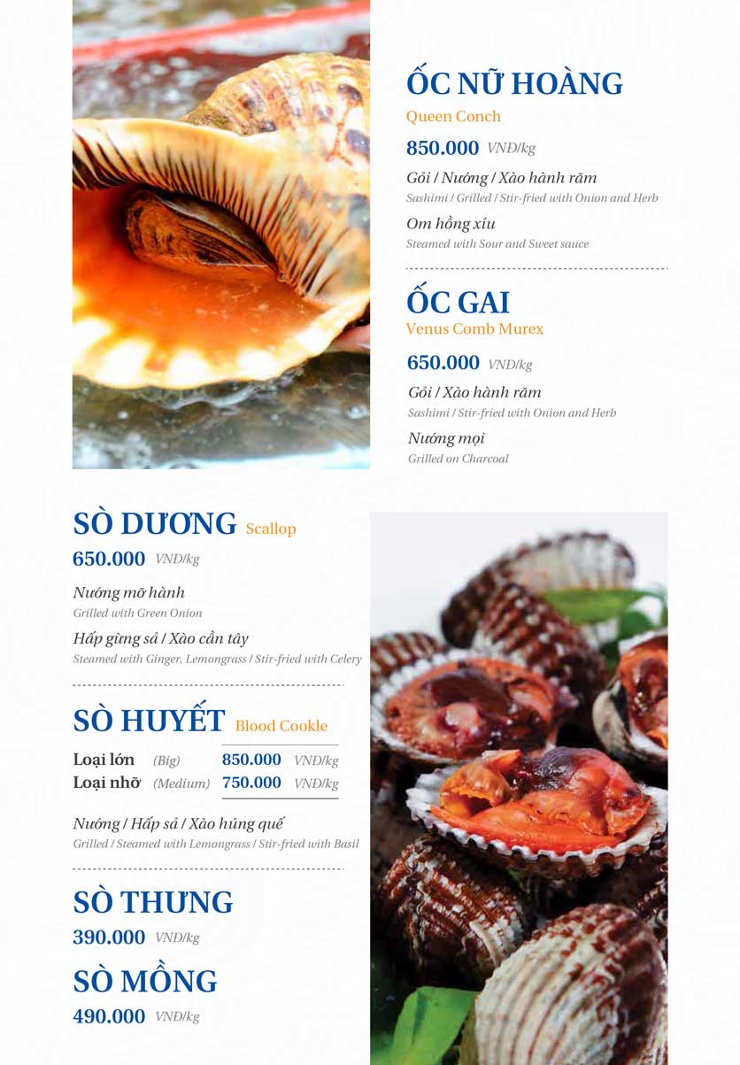 Menu Thế Giới Hải Sản - Vũ Trọng Khánh 3 