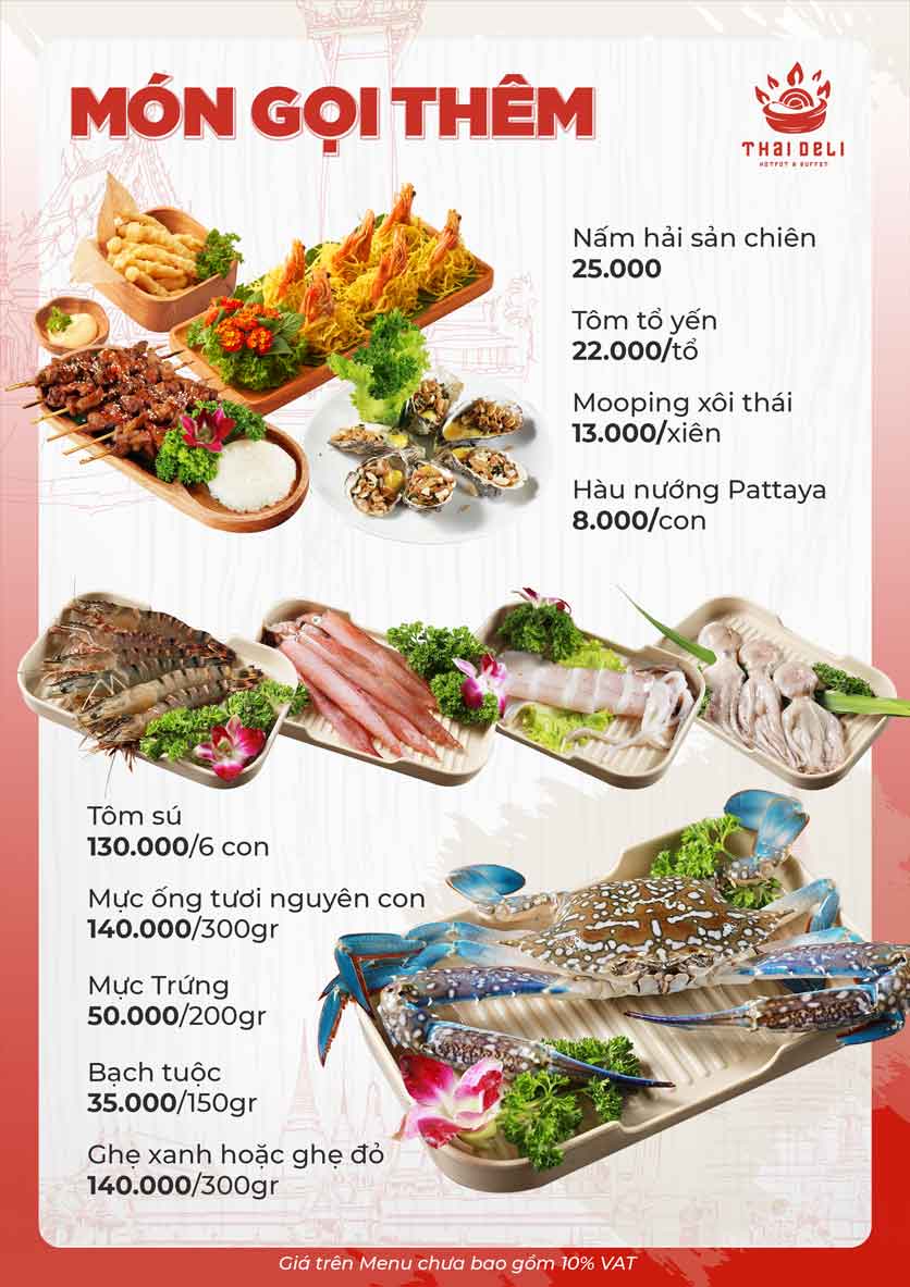 Menu Thai Deli - Buffet Lẩu Thái - Quan Hoa    8 