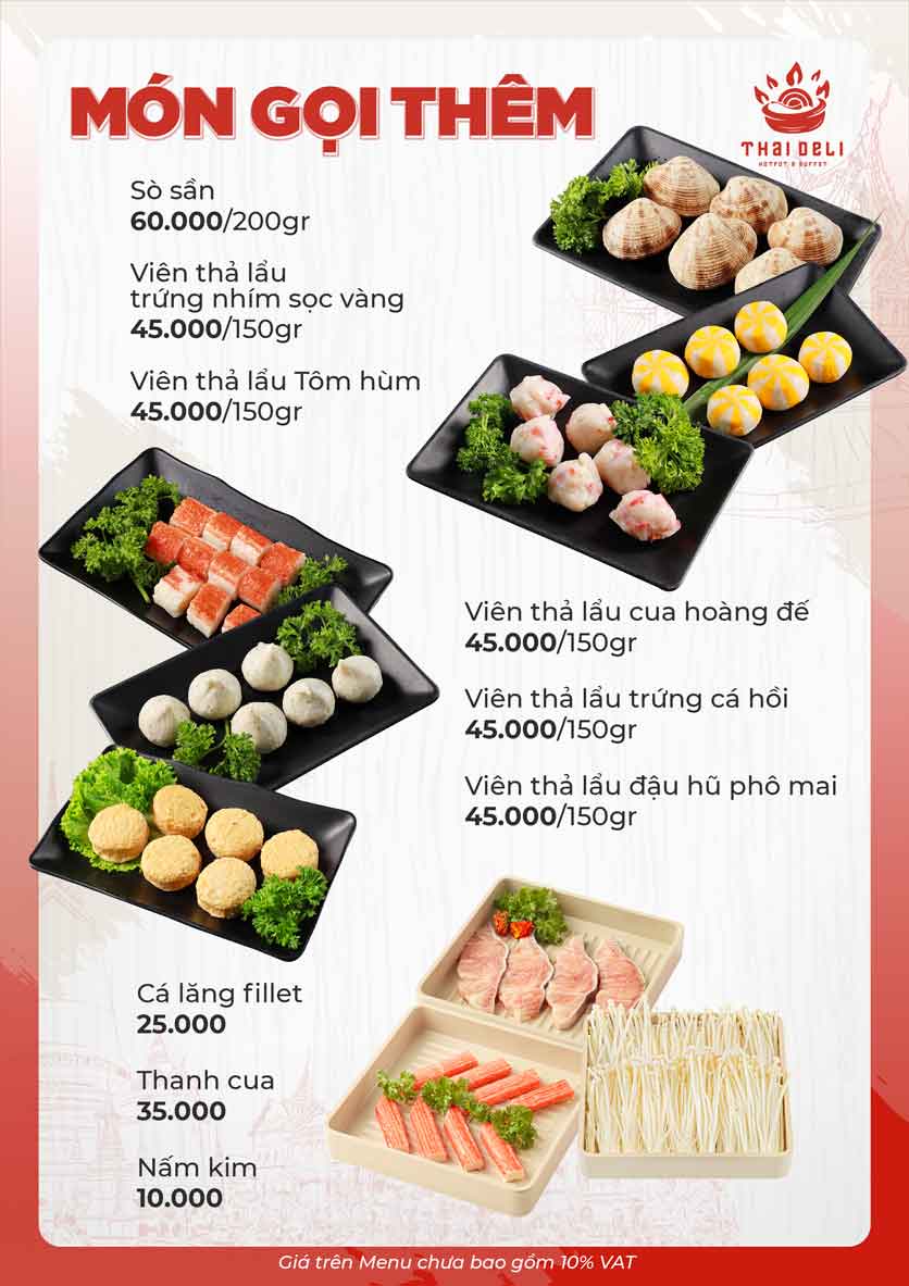 Menu Thai Deli - Buffet Lẩu Thái - Quan Hoa    9 