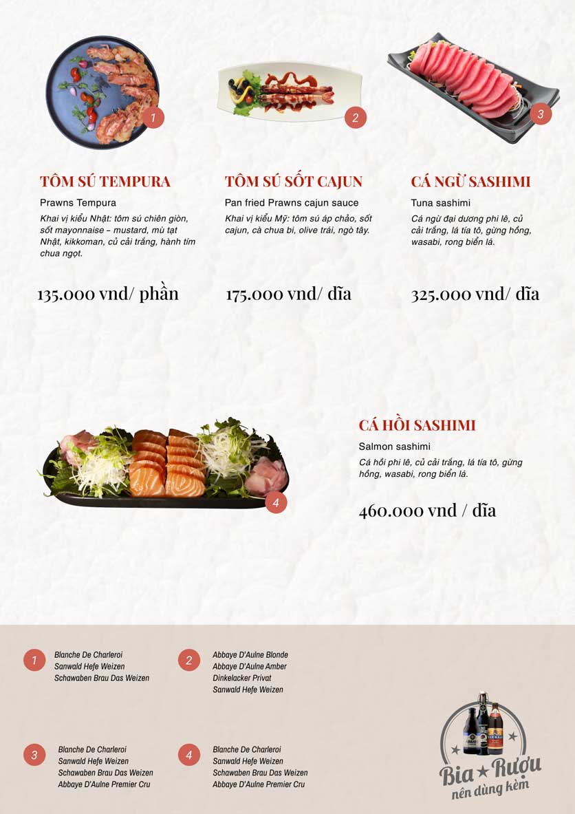 Menu The Anchor (Beer Club) – Quang Dũng 10 