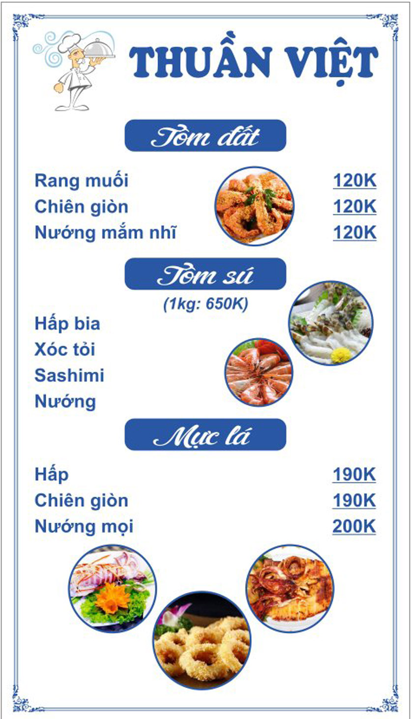 Menu Thuần Việt Restaurant - Đường 30 tháng 4 9