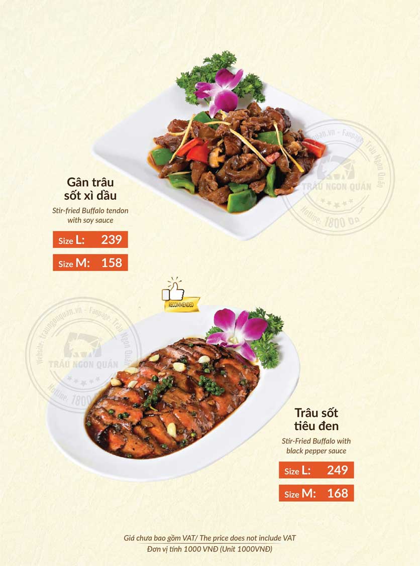 Menu Trâu Ngon Quán - Lê Văn Thiêm 9 