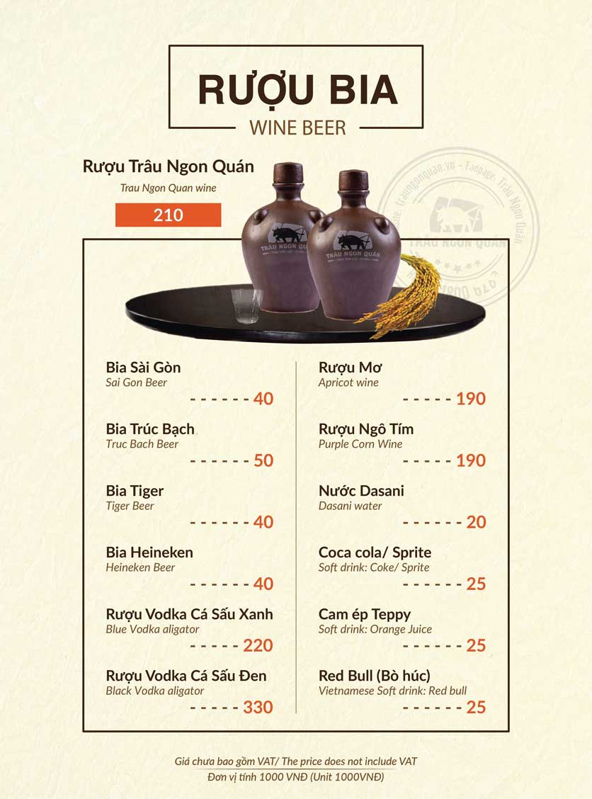 Menu Trâu Ngon Quán - Lê Văn Thiêm 20 
