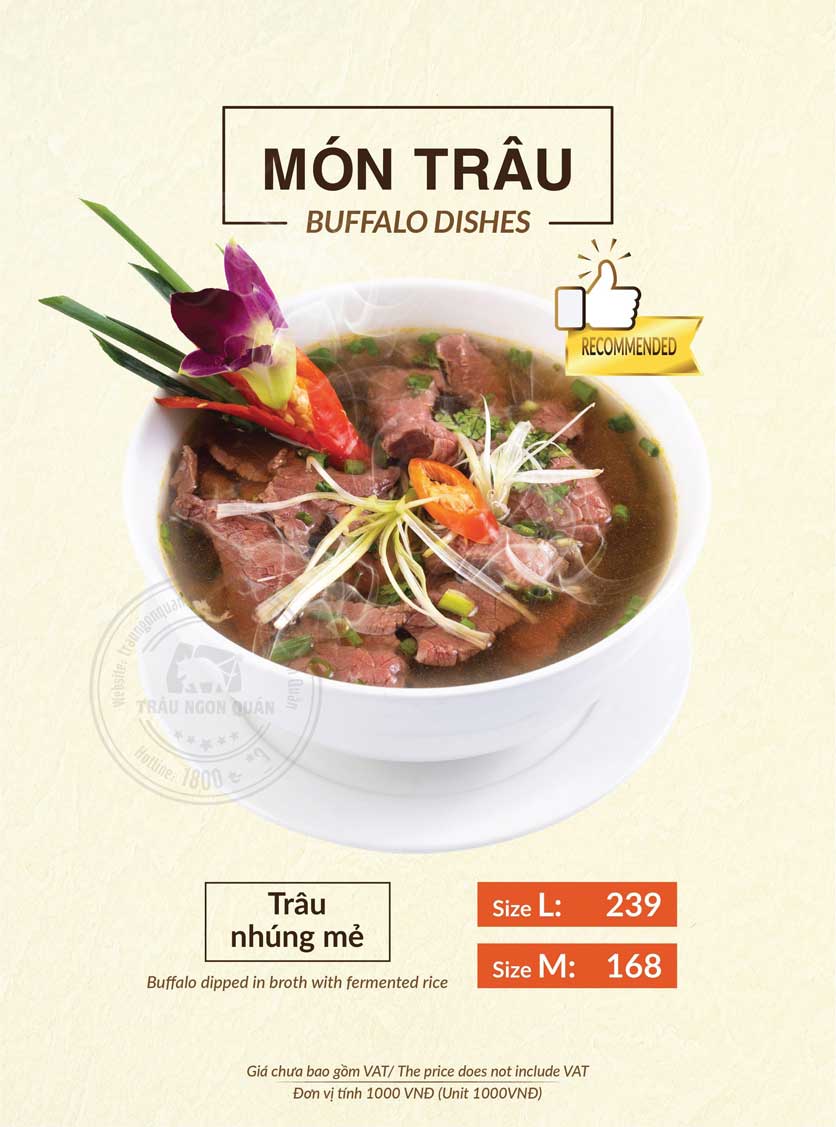 Menu Trâu Ngon Quán - Lê Văn Thiêm 3 
