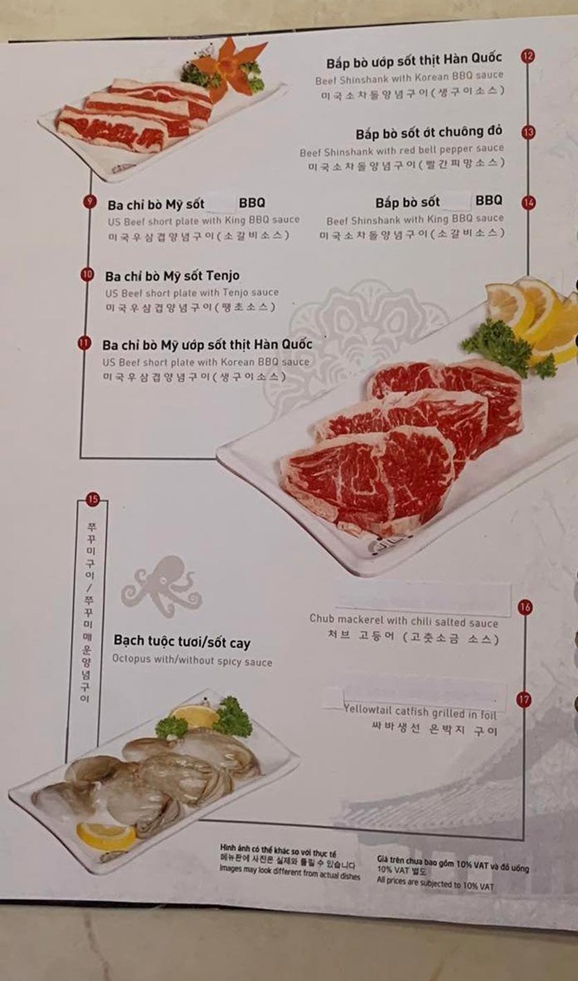 Menu Trung Tuyến BBQ - Buffet Lẩu & Nướng - Nguyễn Văn Quá 6 