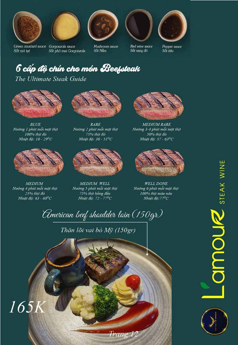 Menu VanHoangGroup - L'amour -  Steak Văn Quán 5 