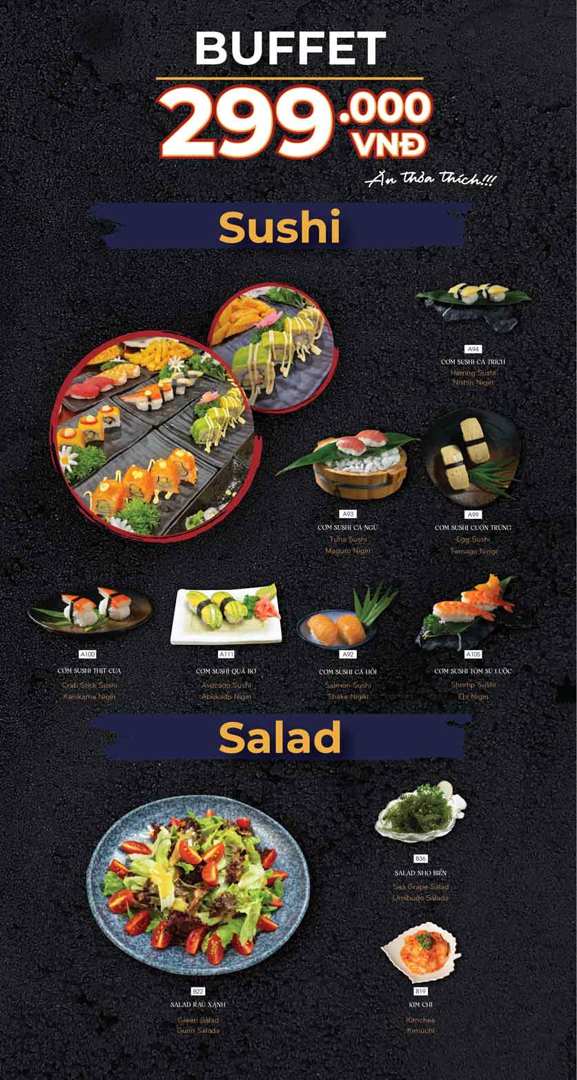 Menu Wabi Sabi Sushi - Tô Hiến Thành 4 