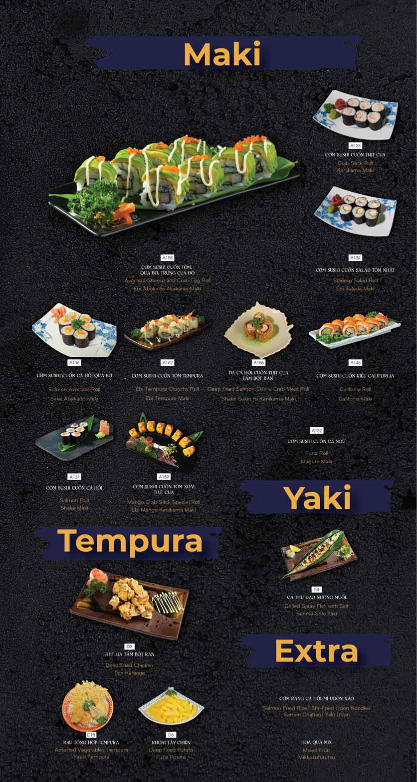 Menu Wabi Sabi Sushi - Tô Hiến Thành 5 