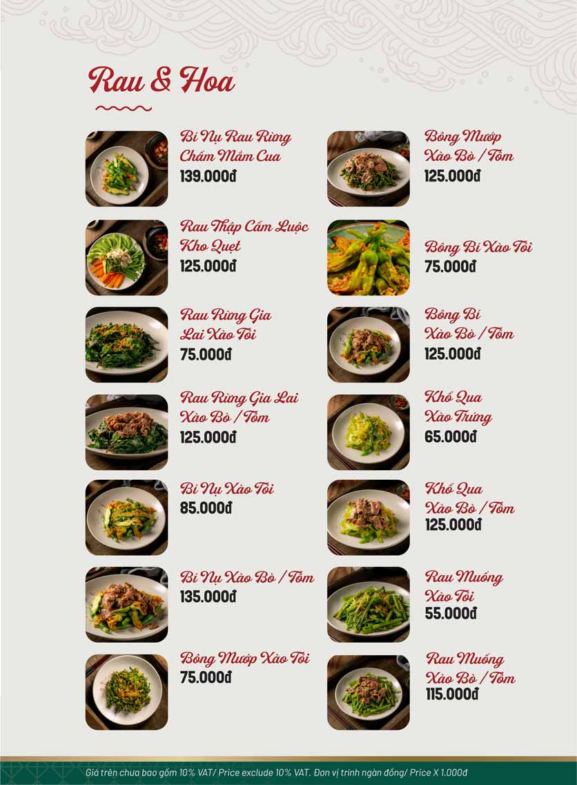 Menu Xuồng Ba Lá - Song Hành 19 