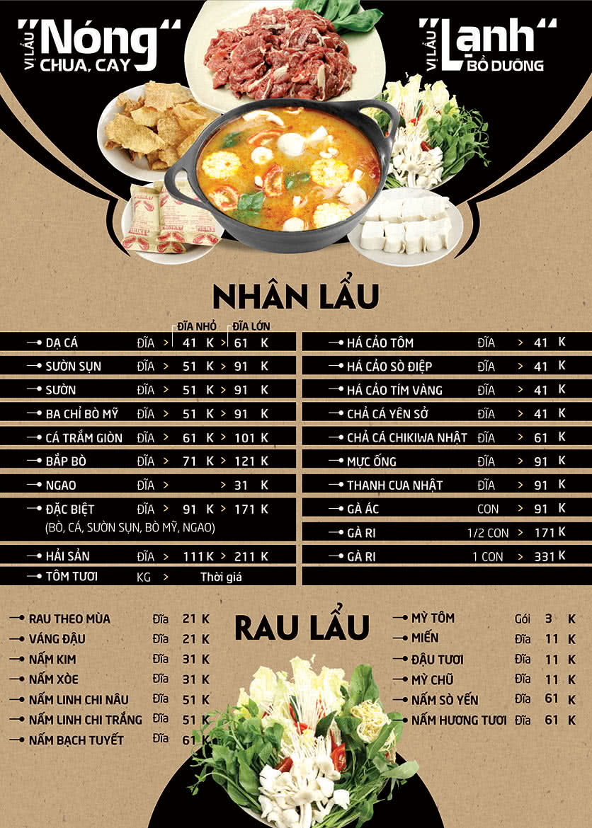 Menu Nhất Lẩu - Kim Mã 2
