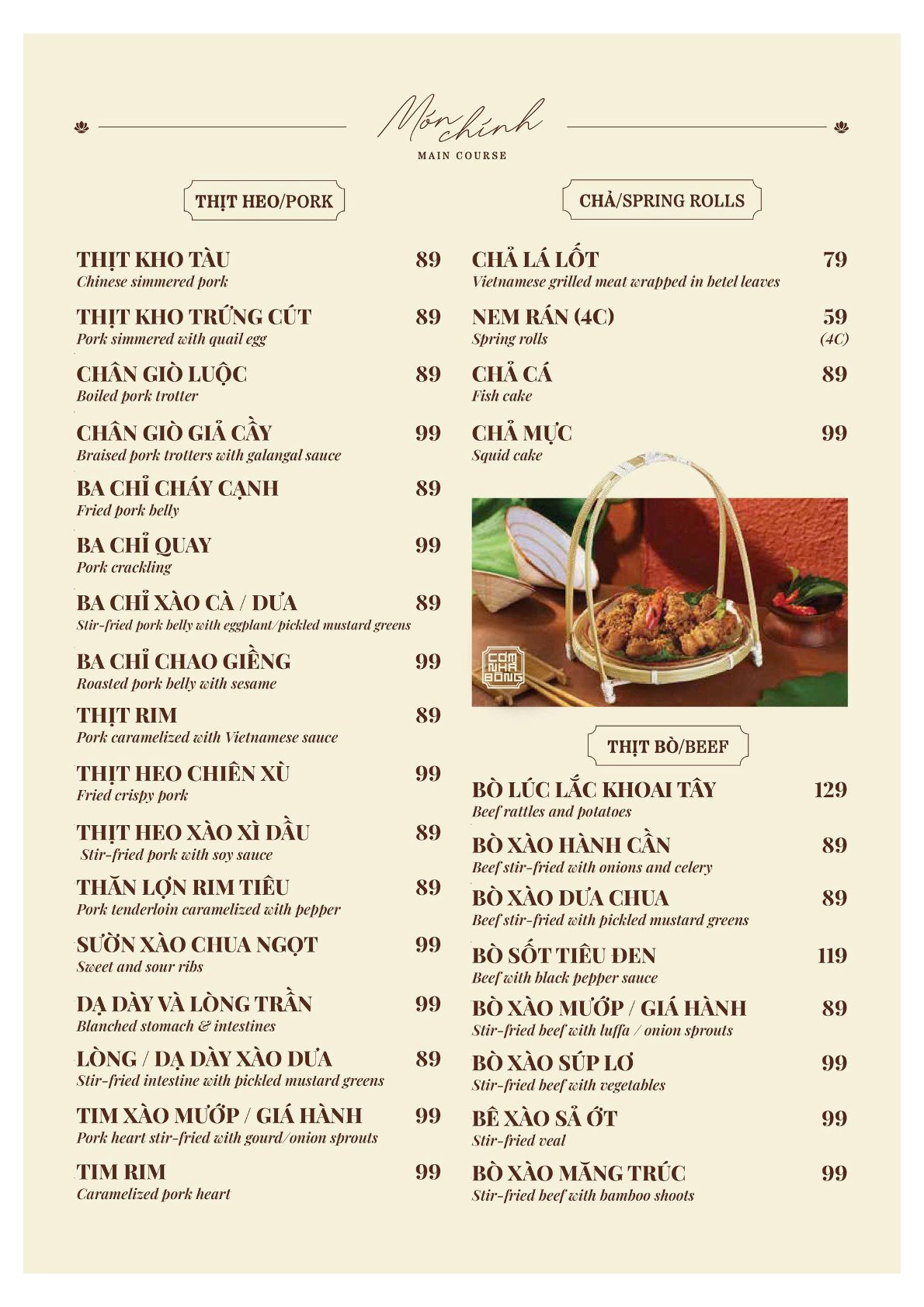Menu Cơm Nhà Bông - Tố Hữu 4