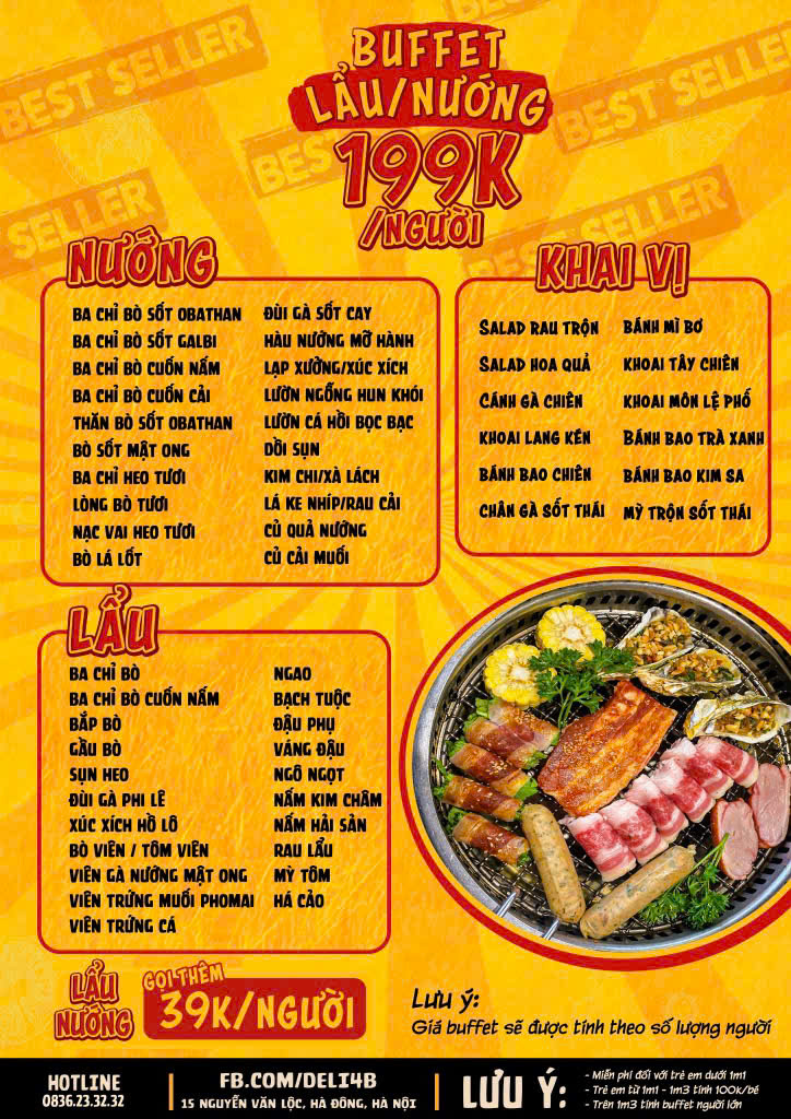 Menu Deli 4B BBQ & Hotpot - Nguyễn Văn Lộc 2