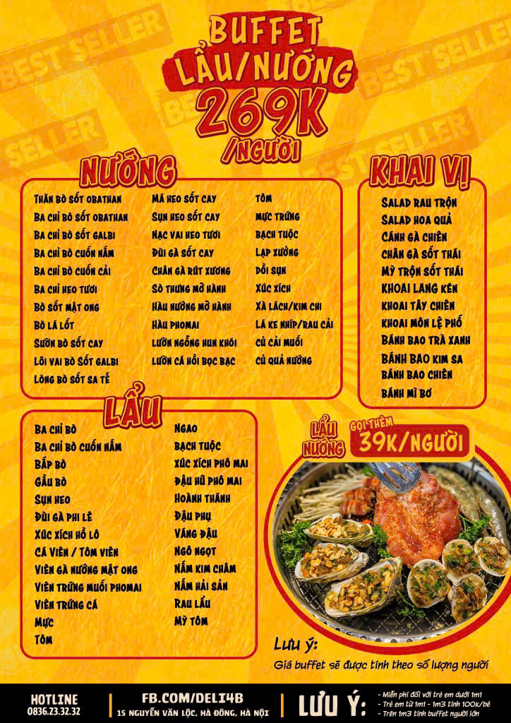 Menu Deli 4B BBQ & Hotpot - Nguyễn Văn Lộc 3