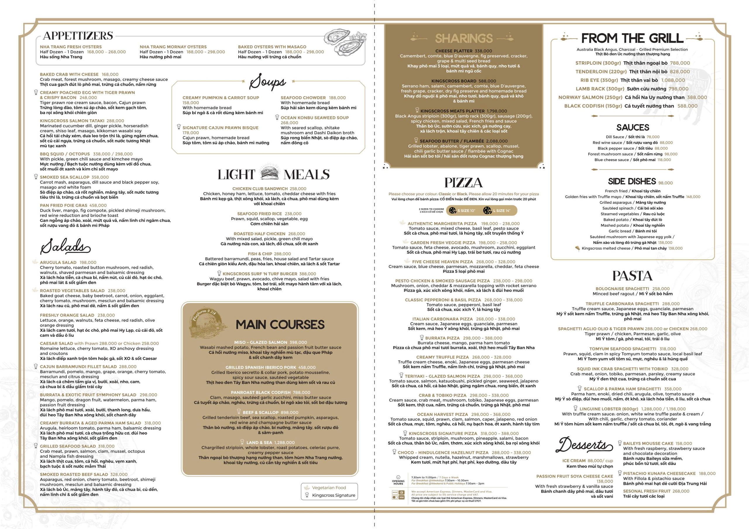 Menu Kingscross - Tôn Dật Tiên 1 