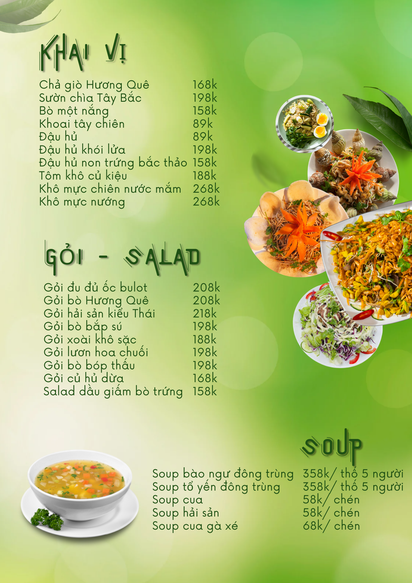 Menu Nhà Hàng Ẩm Thực Ven Sông Hương Quê - Thủ Đức 2 
