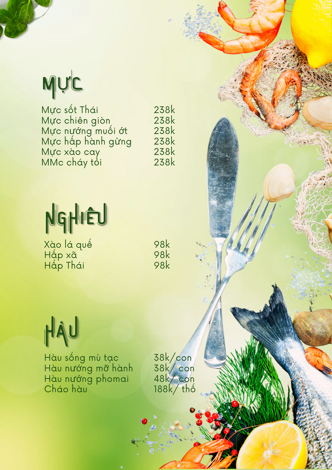 Menu Nhà Hàng Ẩm Thực Ven Sông Hương Quê - Thủ Đức 6 